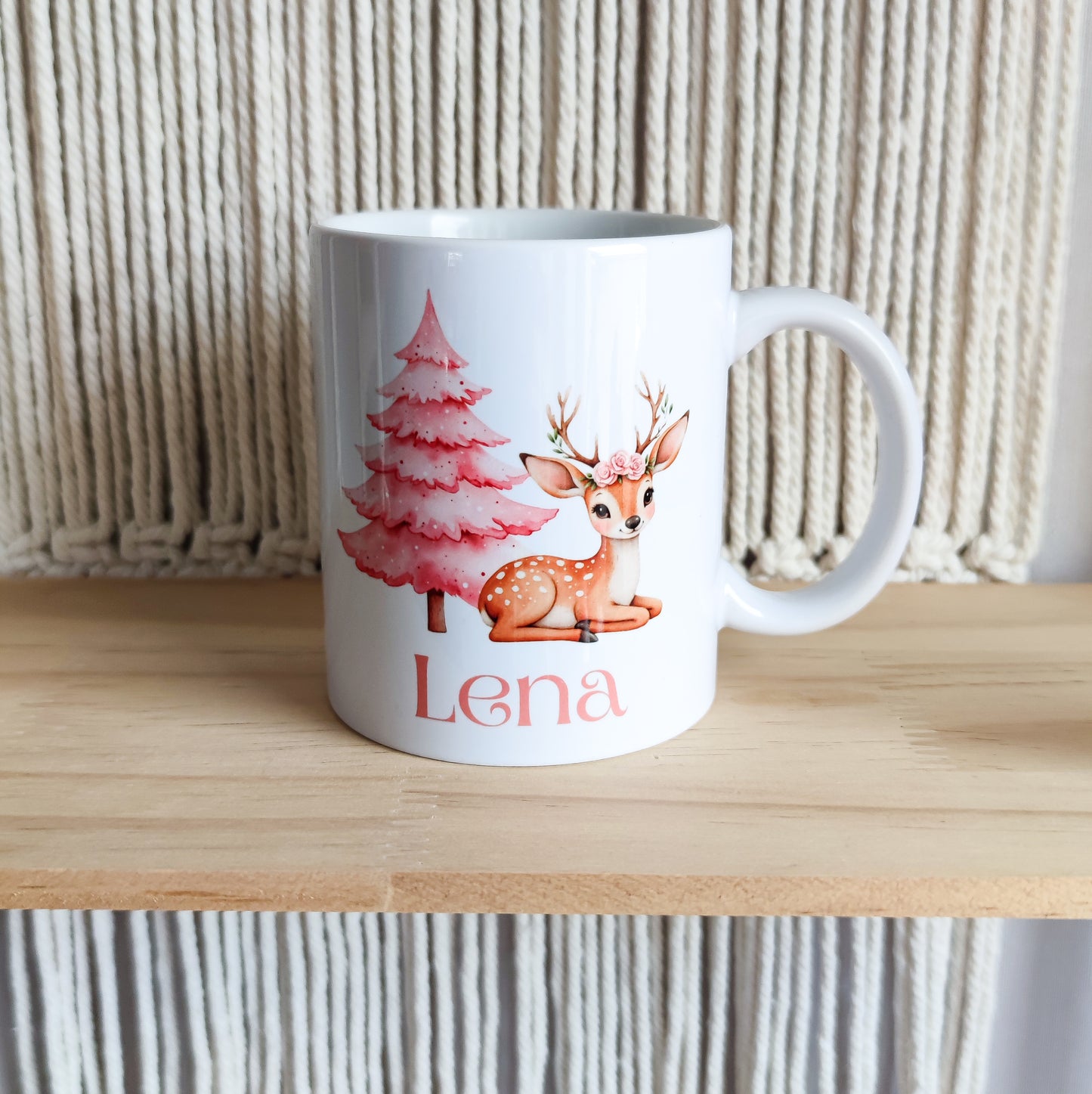 Pink Fairy Forest mugg | Personlig mugg med namn