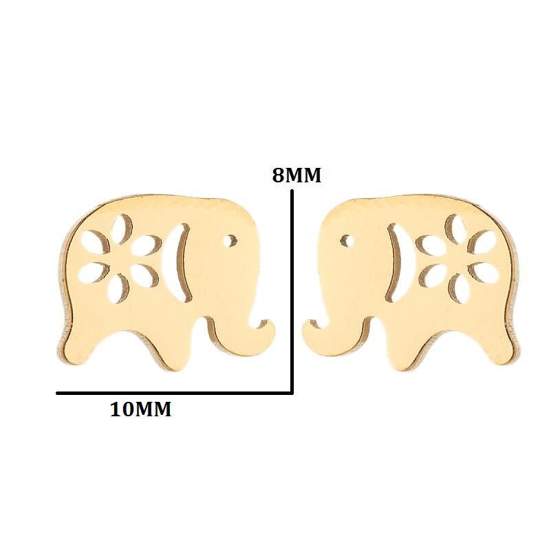 Stiftörhängen elefant med blomma - Fluflu Handgjorda Smycken & Design