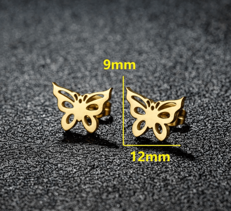 Stiftörhängen fjäril med motiv - Fluflu Handgjorda Smycken & Design