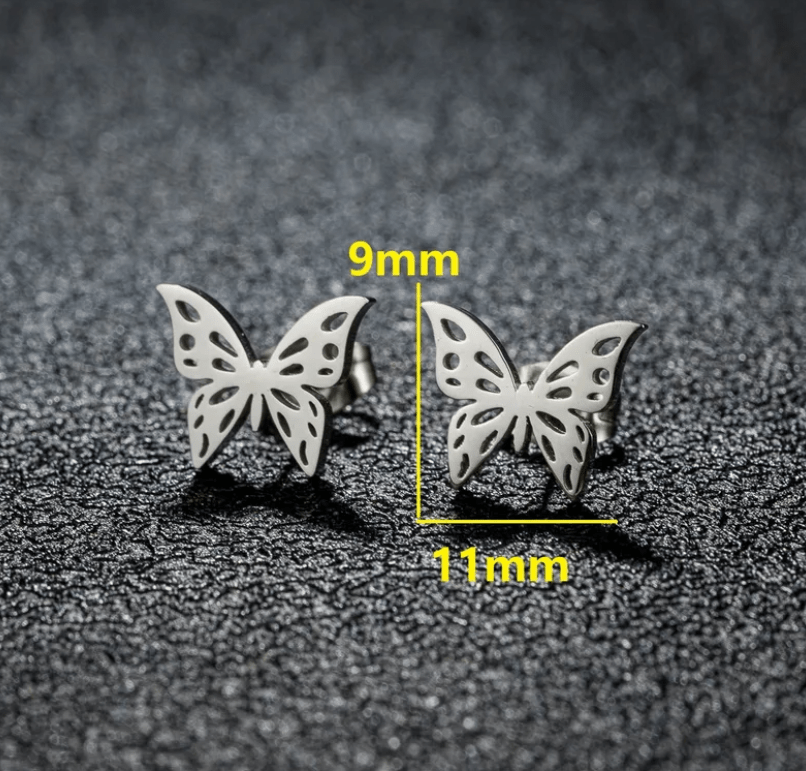 Stiftörhängen fjäril med motiv - Fluflu Handgjorda Smycken & Design