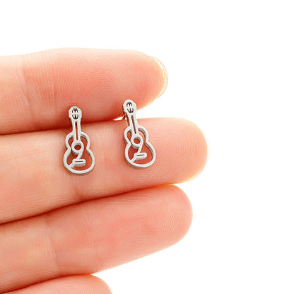 Stiftörhängen gitarr i guldfärg