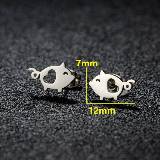 Stiftörhängen gris - Fluflu Handgjorda Smycken & Design