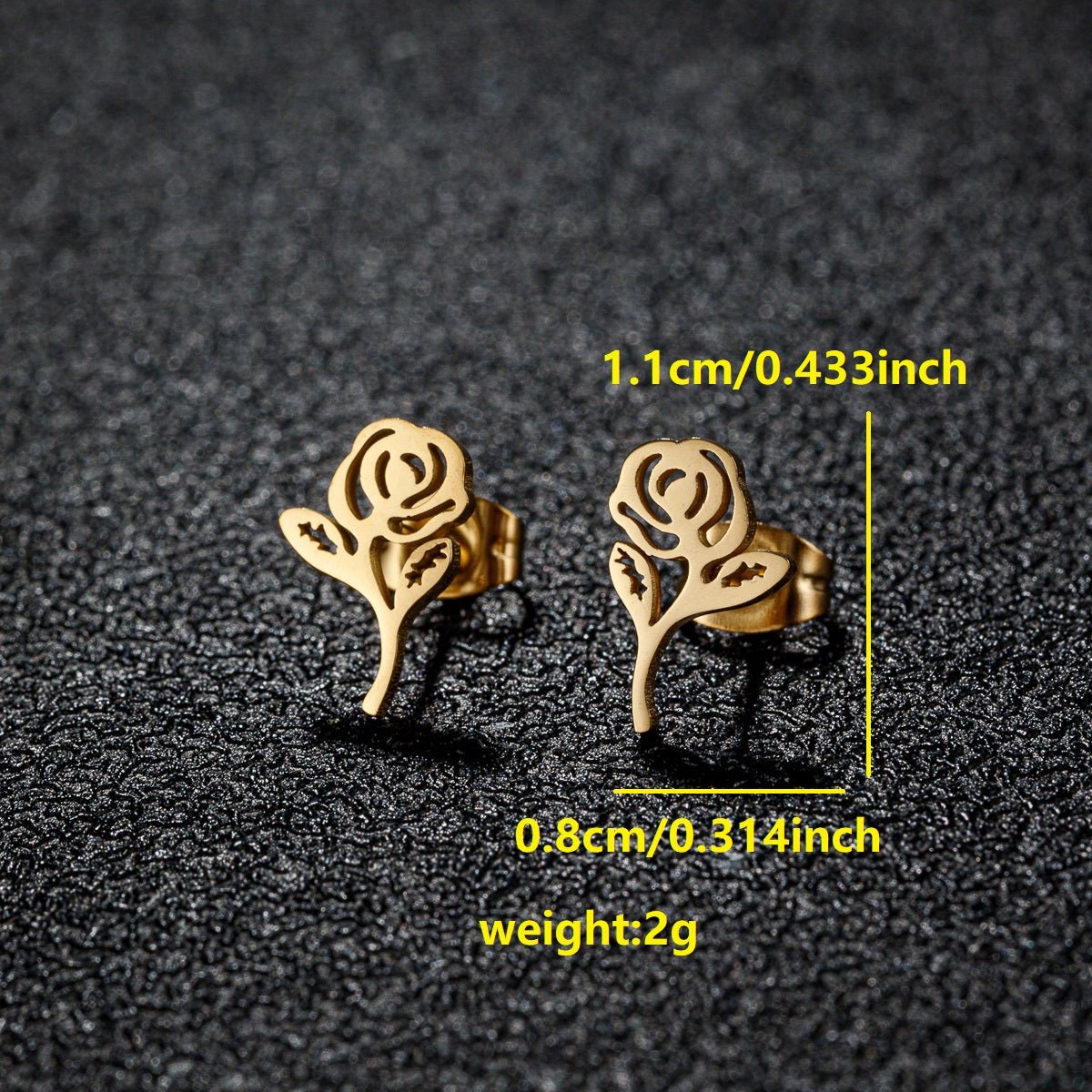 Stiftörhängen ros - Fluflu Handgjorda Smycken & Design