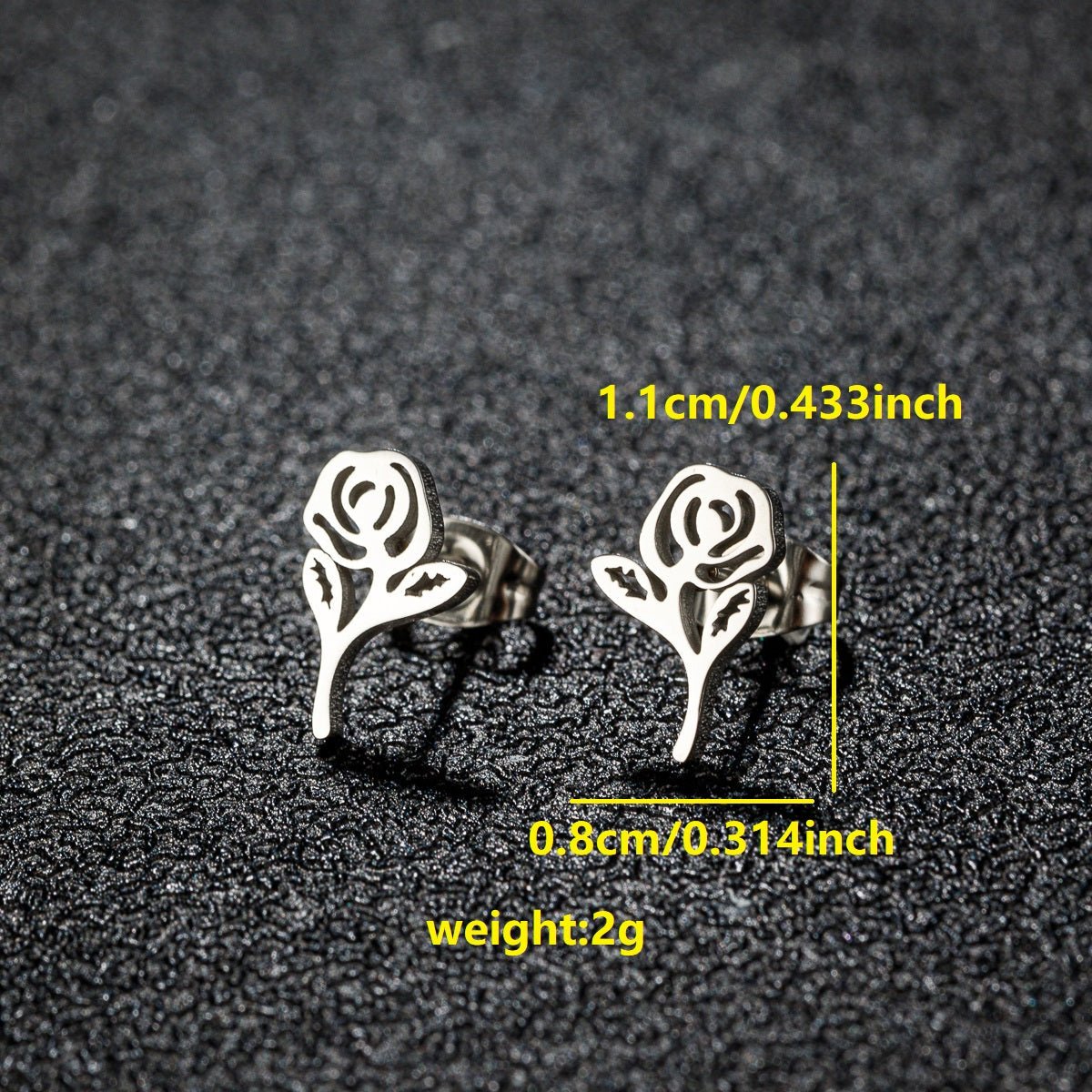 Stiftörhängen ros - Fluflu Handgjorda Smycken & Design