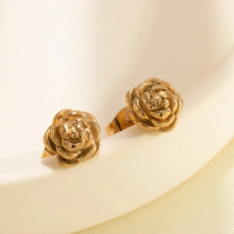 Stiftörhängen rosblomma - Fluflu Handgjorda Smycken & Design