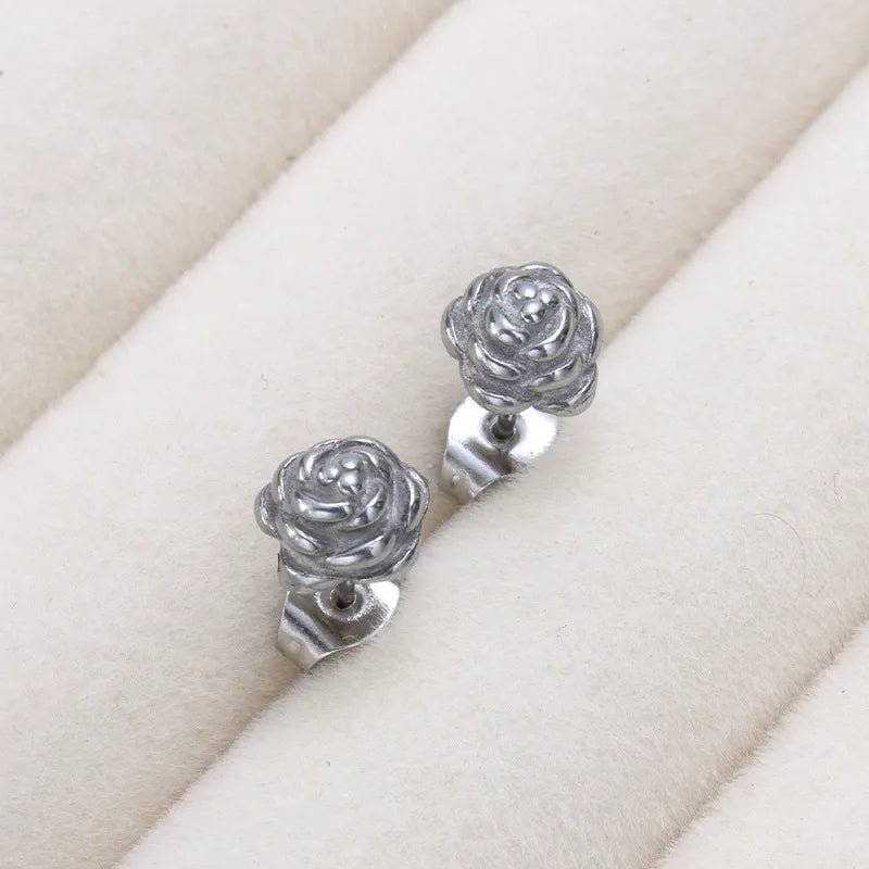 Stiftörhängen rosblomma - Fluflu Handgjorda Smycken & Design