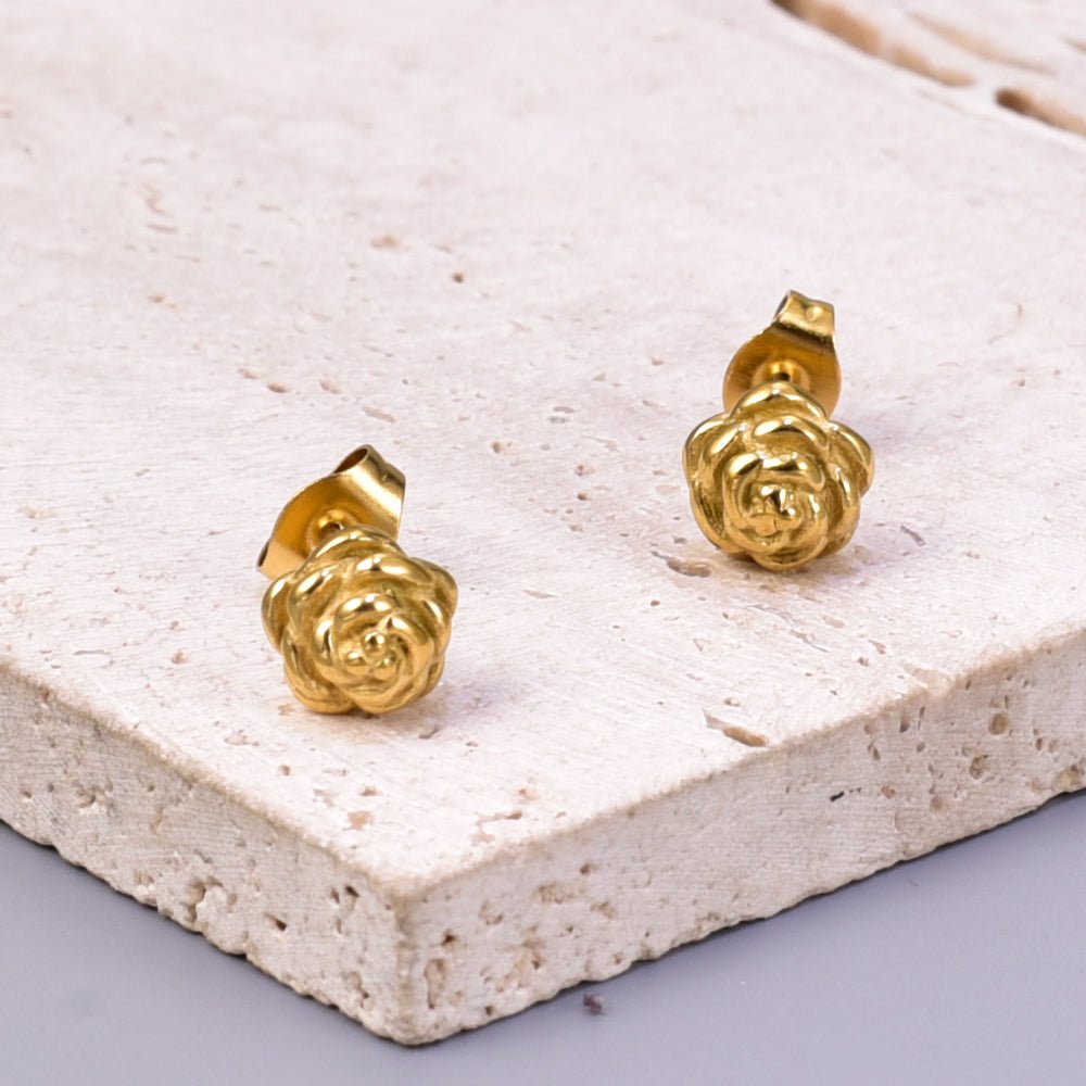 Stiftörhängen rosblomma - Fluflu Handgjorda Smycken & Design