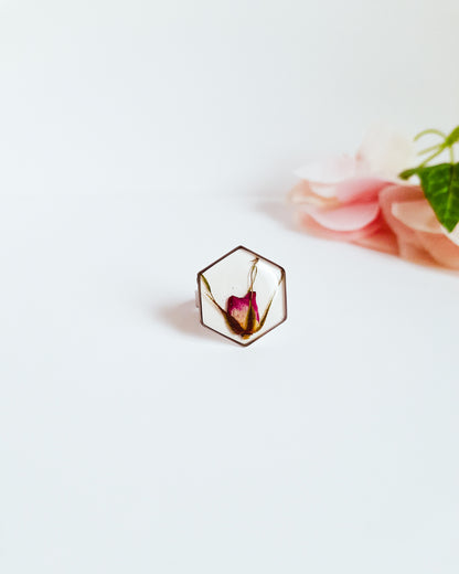Ring med äkta rosenknopp – detaljbild 7