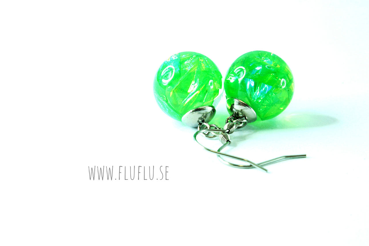 Gröna pärlor, örhängen - Fluflu Handgjorda Smycken & Design