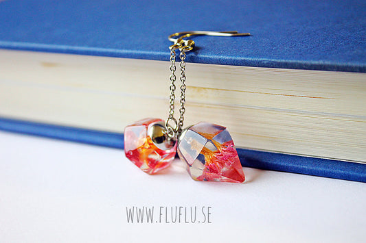 Diamant med våreld, långa örhängen - Fluflu Handgjorda Smycken & Design