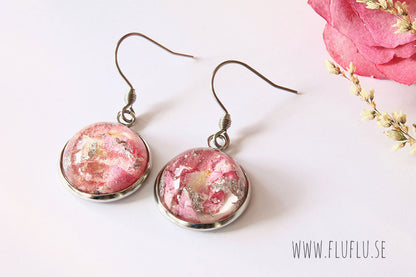 Örhängen med rosenblad och flingor, silver – detaljbild 8
